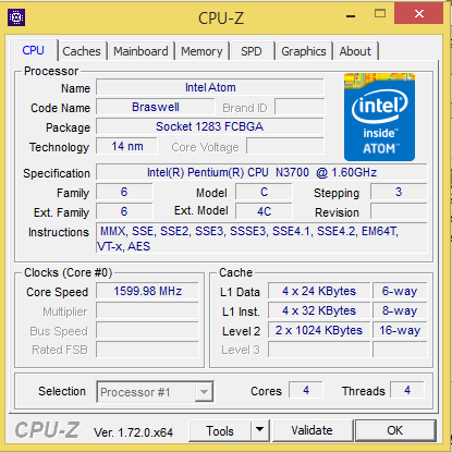 asus intel pentium cpu n3700 1.6 ghz