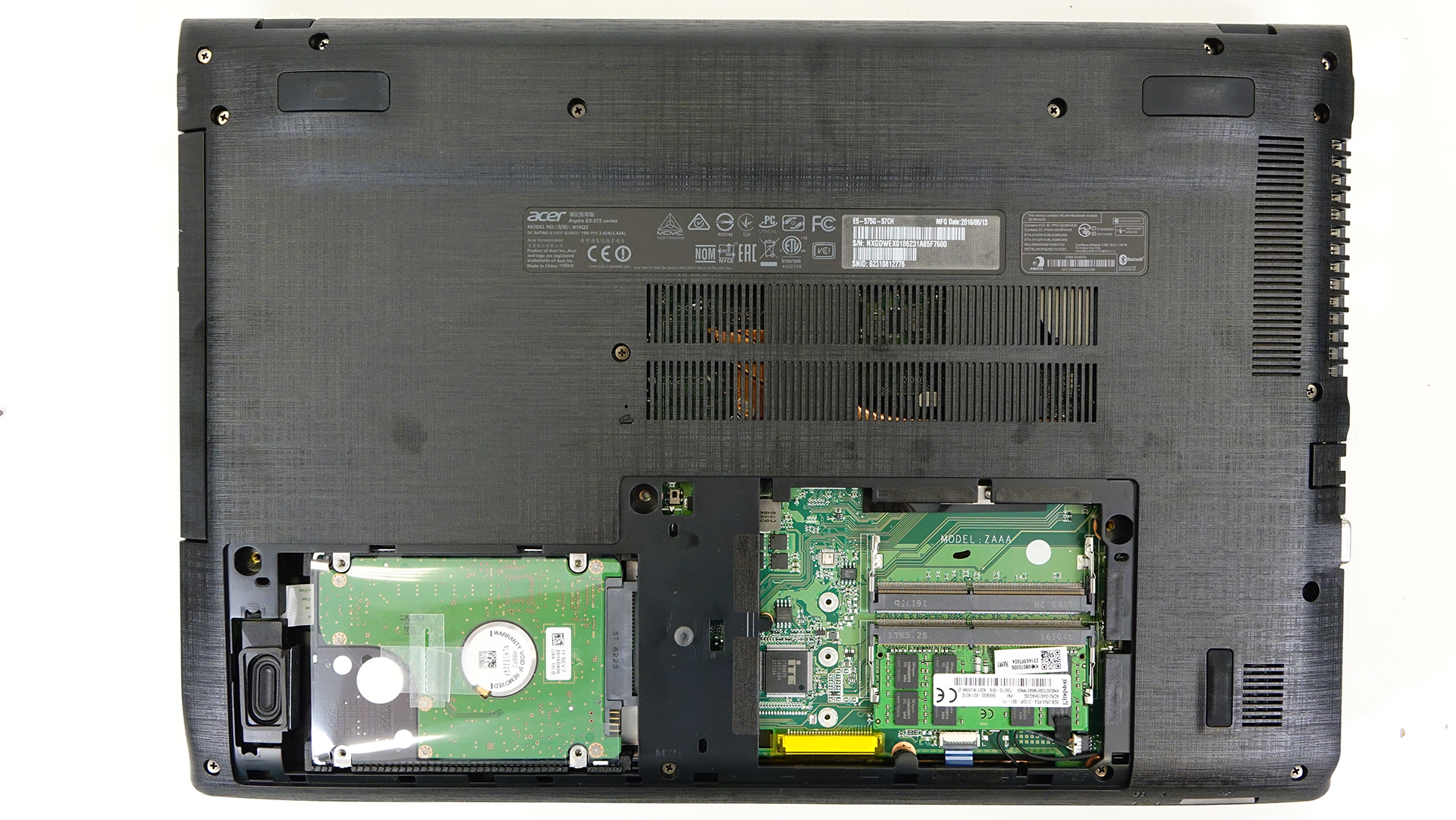 Acer Aspire E (E5-575G) - disassembly, internal photos options | LaptopMedia.com
