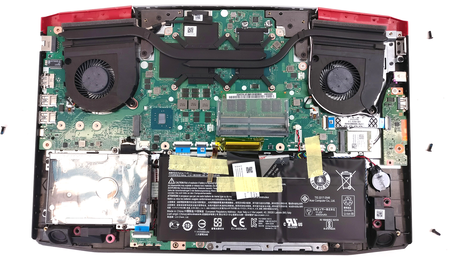 Inside Acer Aspire VX 15 - disassembly, internal photos upgrade options | LaptopMedia.com