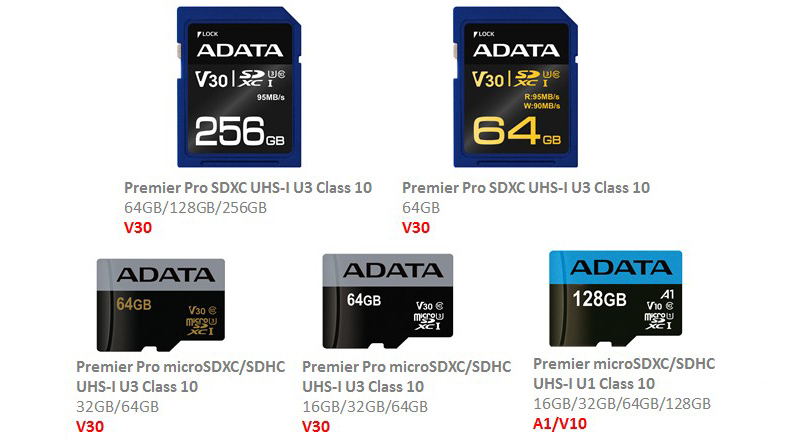 ADATA 16GB Premier microSDHC UHS-I / Class 10 Memory Card with SD