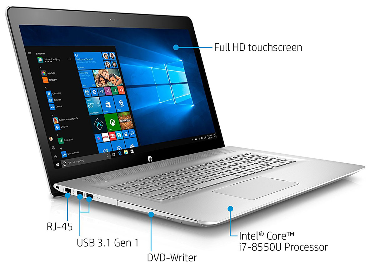 HP ENVY 17 - i7-8550U · GeForce MX150 · 17.3”, Full HD (1920 x