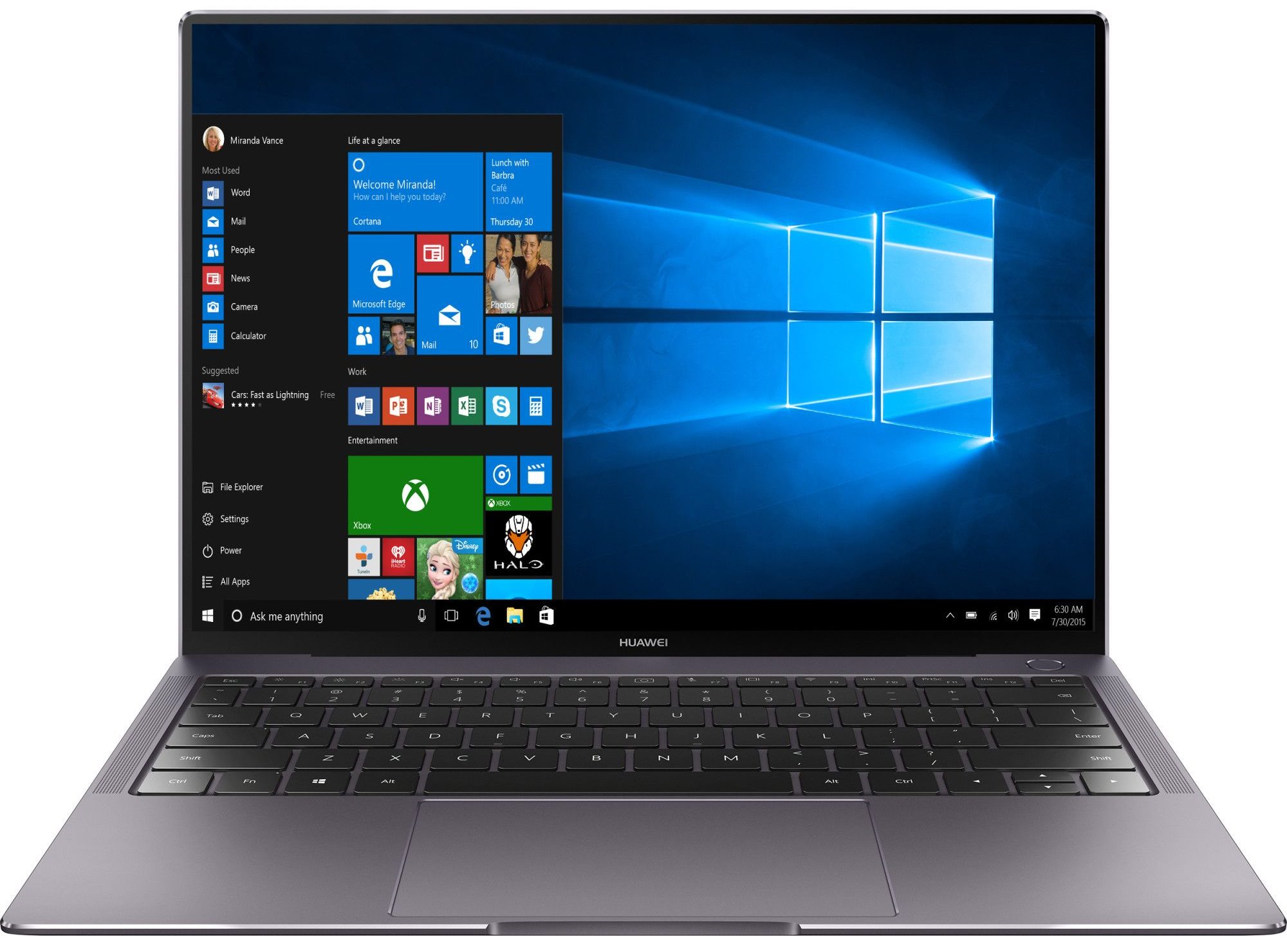 Huawei MateBook X Pro (2019) - i5-8250U · GeForce MX150 · 13.9