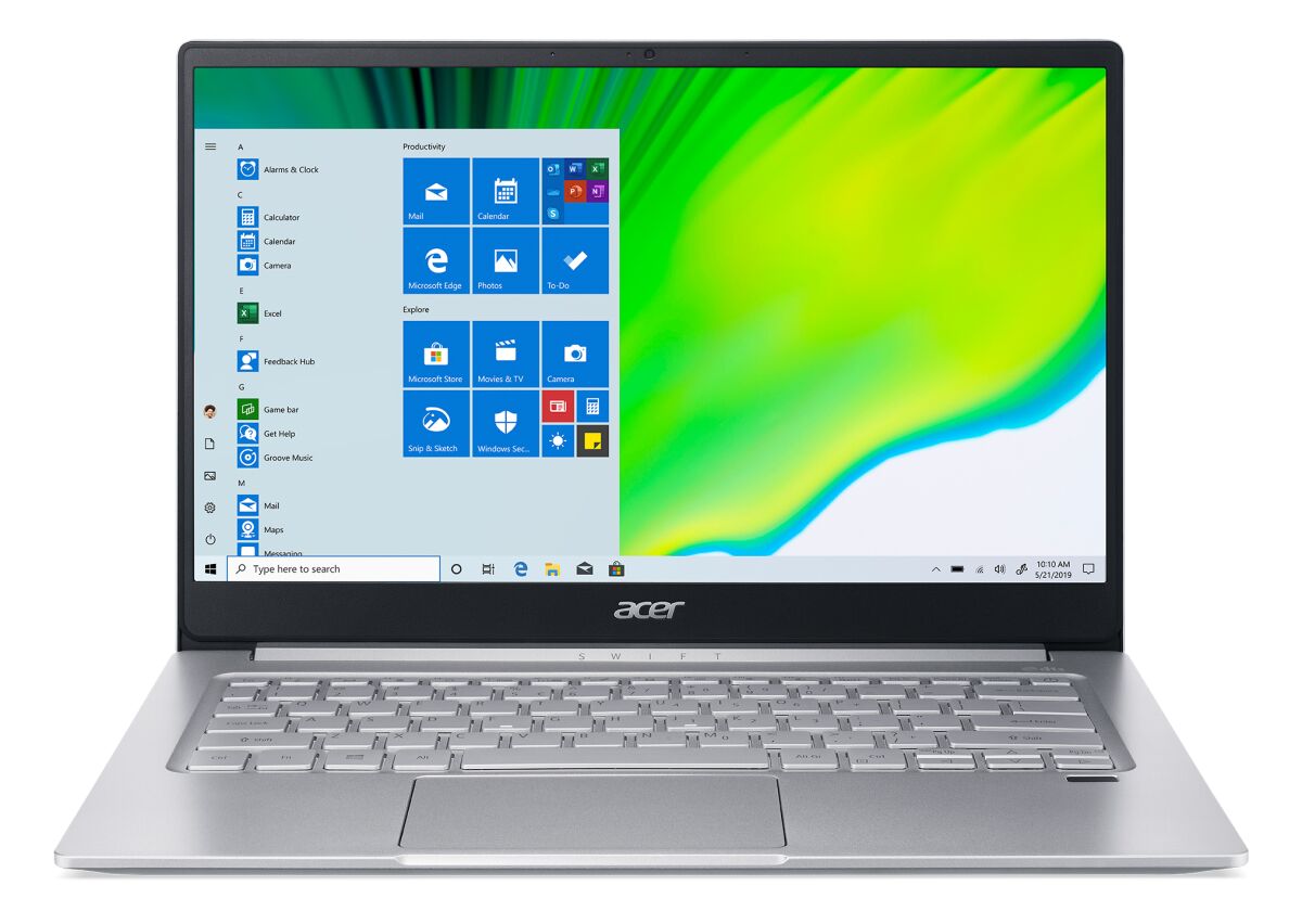 Acer Swift 3 - i7-1165G7 · Xe Graphics G7 · 14.0”, Full HD (1920 x 1080),  IPS · 512GB SSD · 8GB LPDDR4x · Windows 10 Home