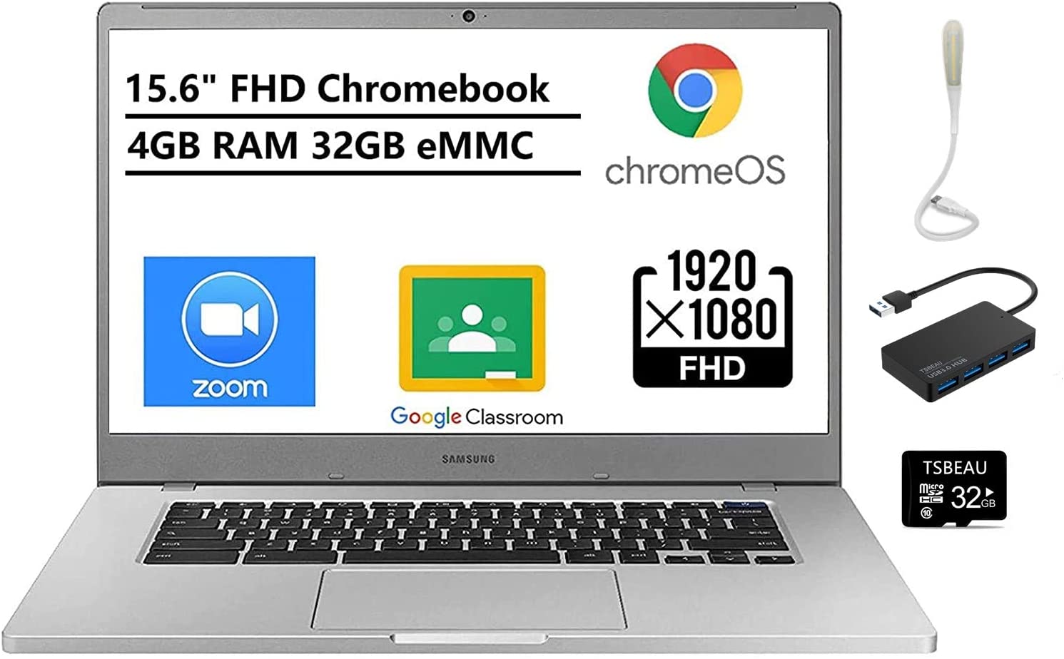 Samsung Chromebook 4+ (XE350XBA) Celeron N4000 · UHD Graphics 600 · 15.6”, Full HD (1920 x