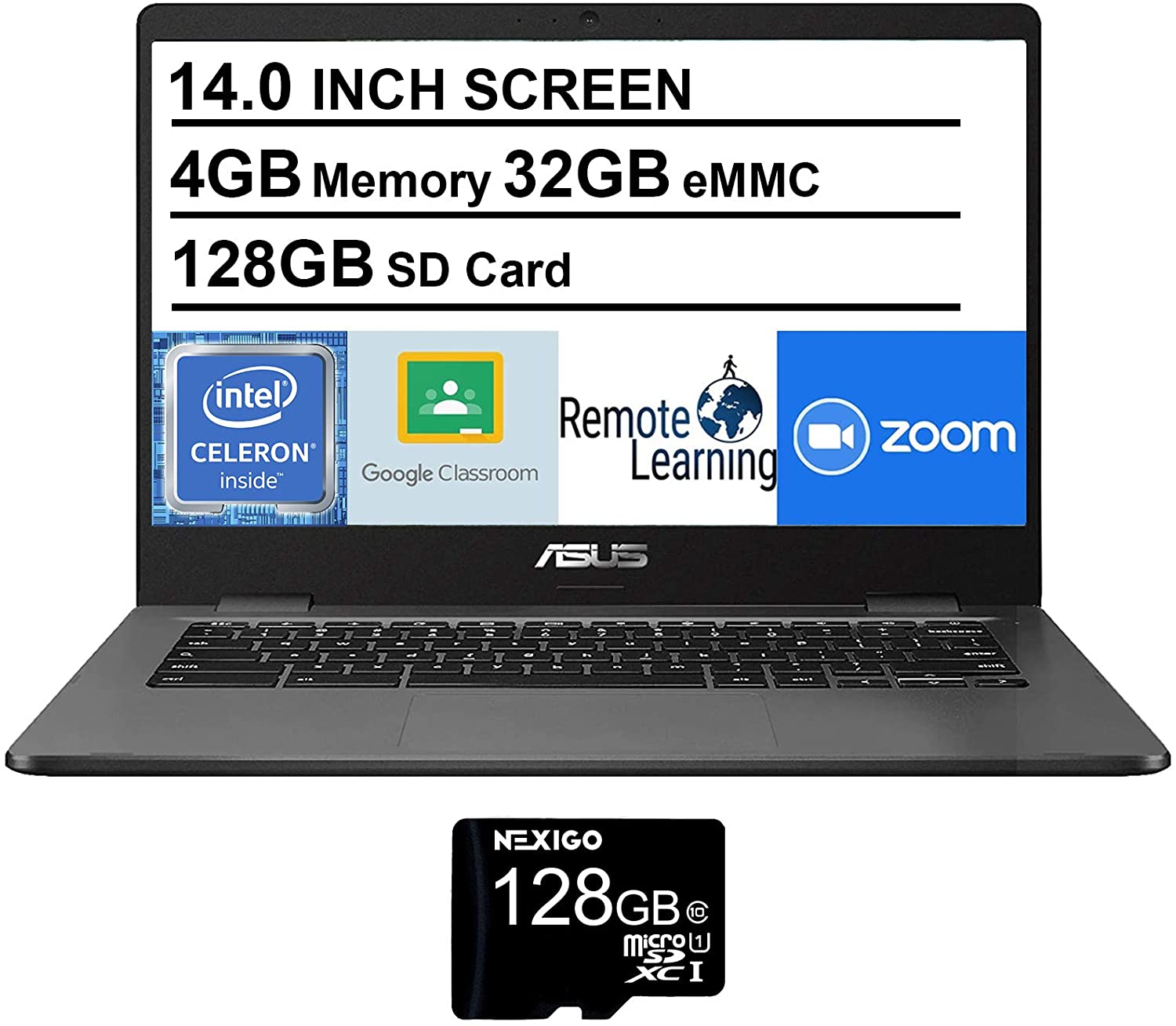 ASUS Chromebook C423 Celeron N3350 · HD Graphics 500 · 14.0”, HD (1366 x 768), TN · 32GB eMMC