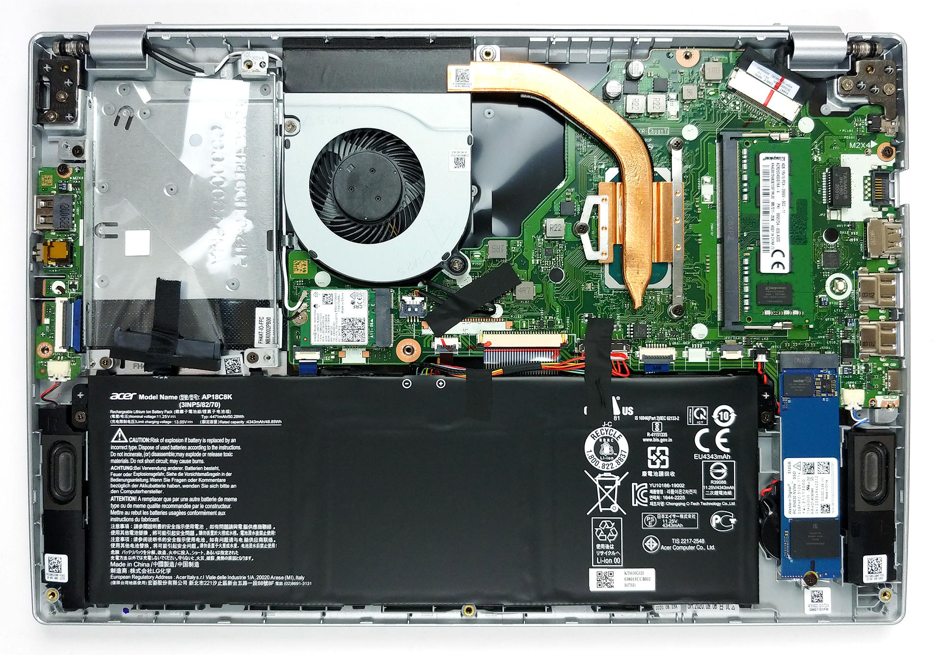 Radar Faial boleto Inside Acer Aspire 5 (A514-54) - disassembly and upgrade options |  LaptopMedia.com