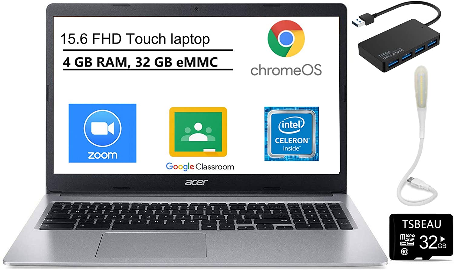 Acer 315 15.6 Celeron 4GB/32GB Chromebook, 15.6 HD Display