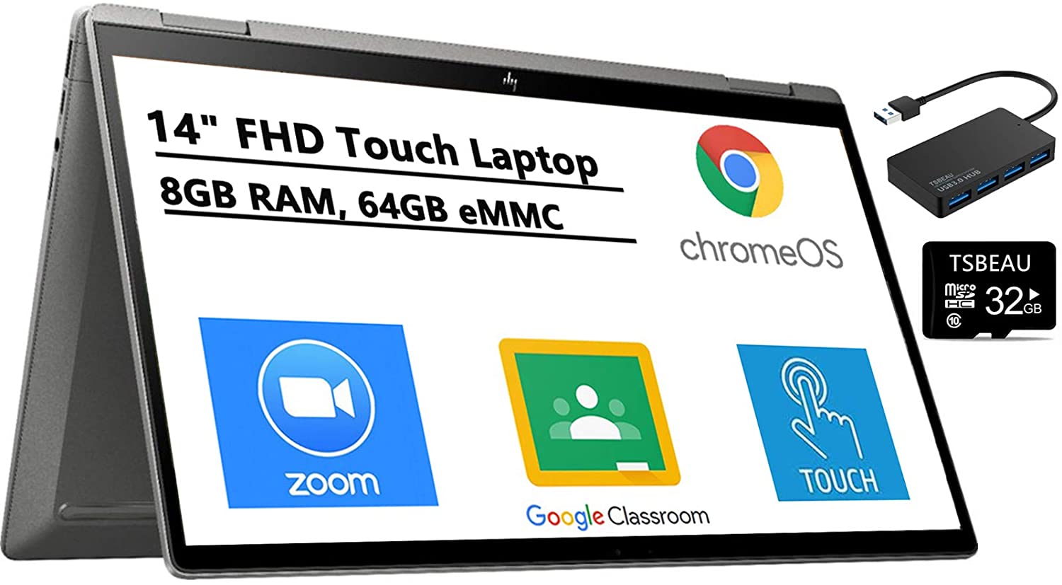 HP Chromebook x360 14 i310110U · Intel UHD Graphics · 14.0”, Full HD