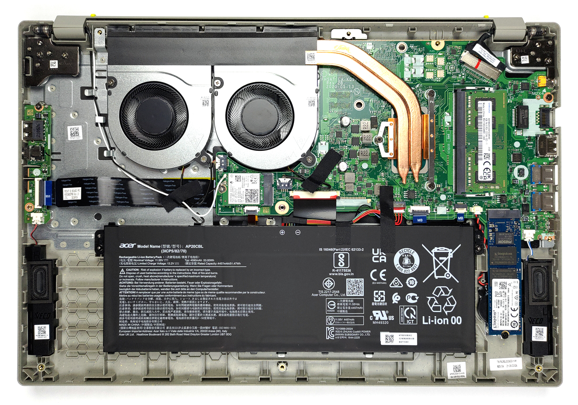 Inside Acer Aspire Vero (AV15-51) - upgrade | LaptopMedia.com