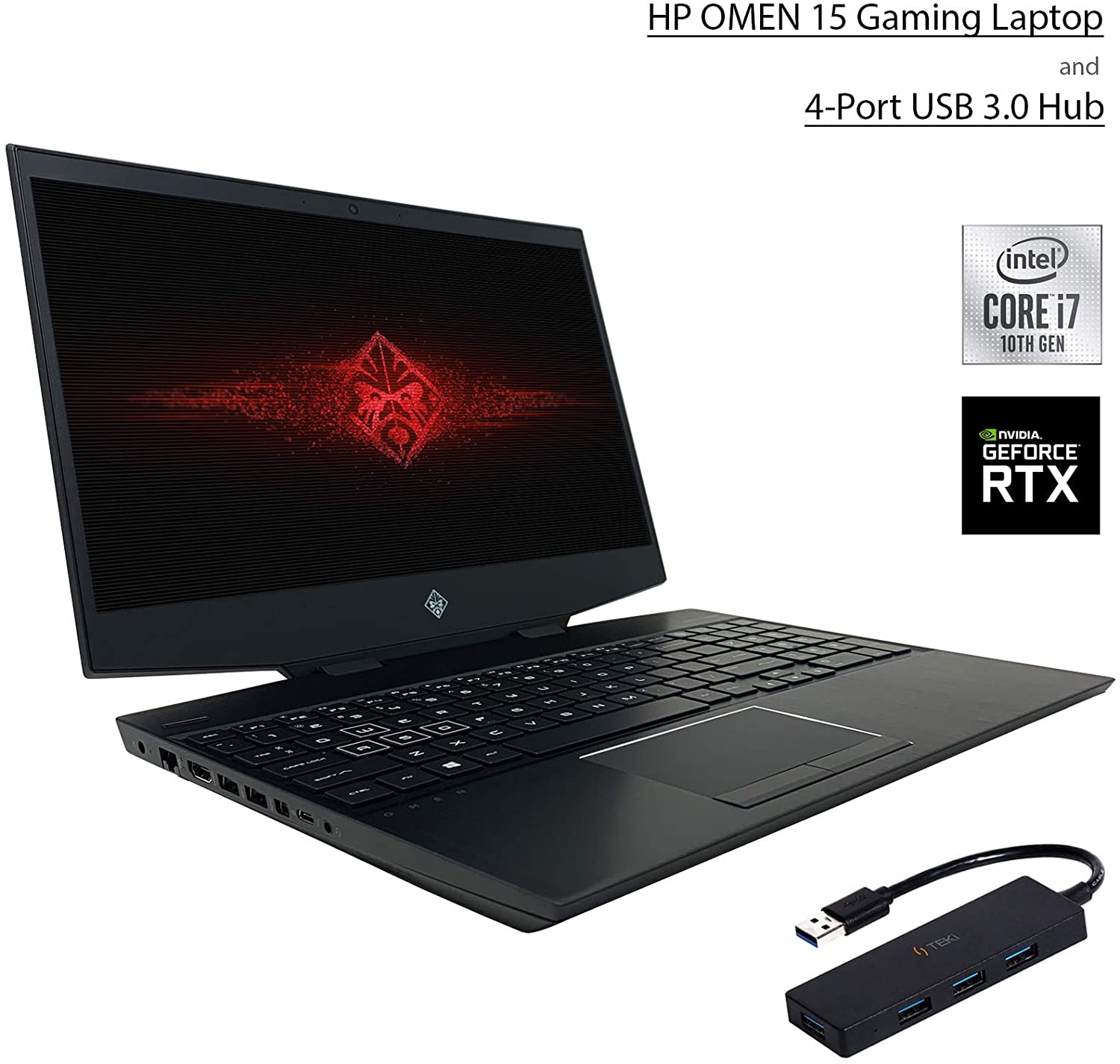 HP OMEN 15 - i7-10750H · RTX 2060 15.6”, Full HD (1920 x 1080), 144 Hz, IPS · 512GB SSD · 2TB HDD · 32GB DDR4 · Windows 10 Home Tech Deal USB | LaptopMedia.com