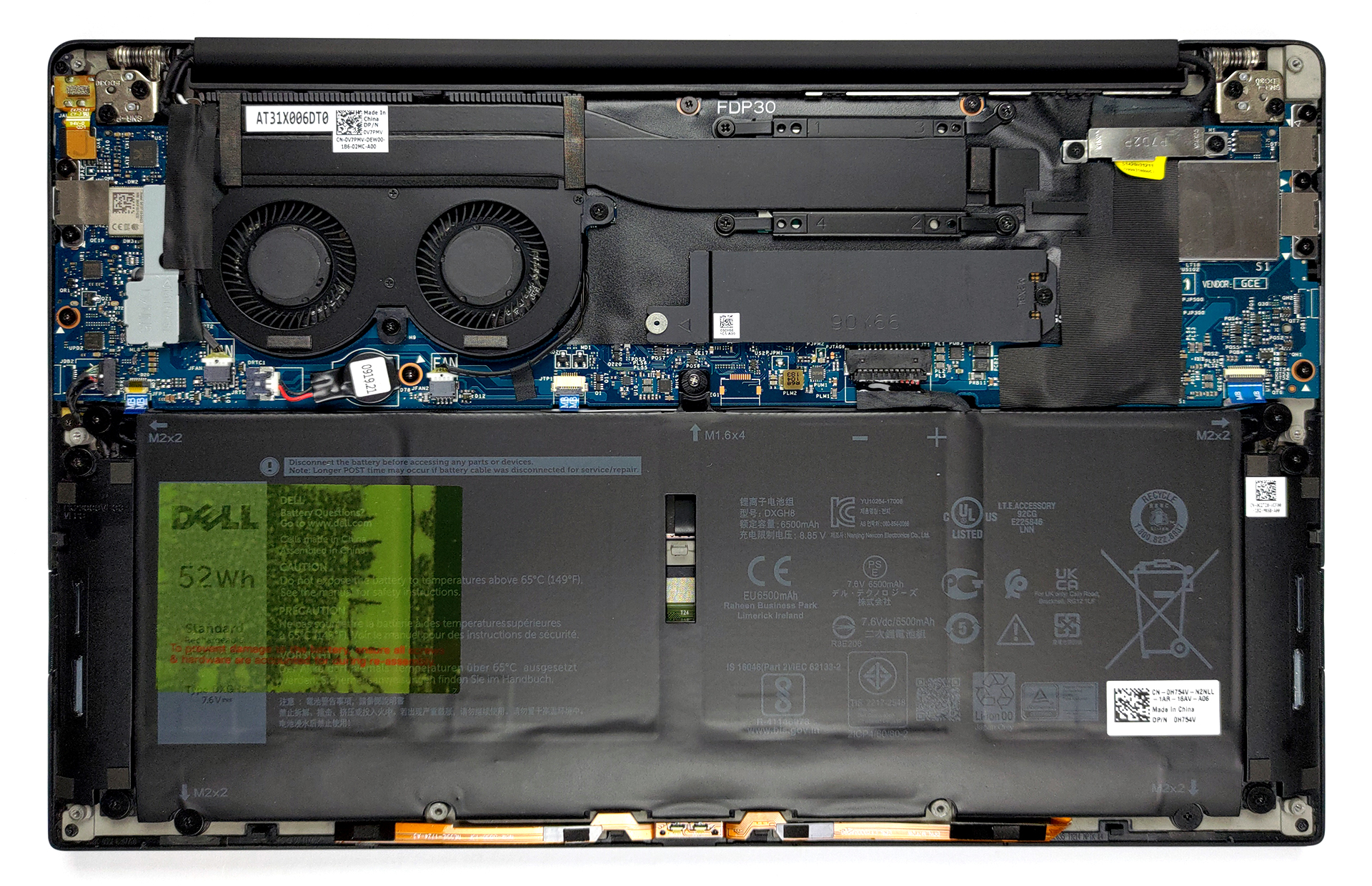 Dell XPS 13 9305の内部-分解とアップグレードオプション 