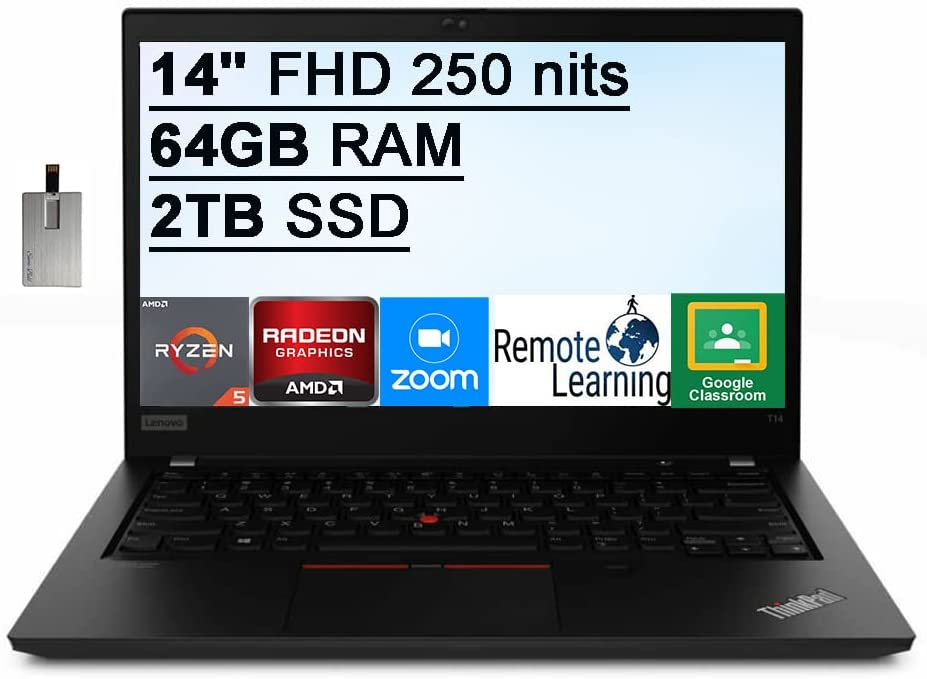 Lenovo ThinkPad T14 Gen 4650U · Radeon RX Vega · 14.0”, Full HD (1920  x 1080), IPS · 2TB SSD · 64GB DDR4 · Windows 11 Home · 32GB SnowBell USB  Card
