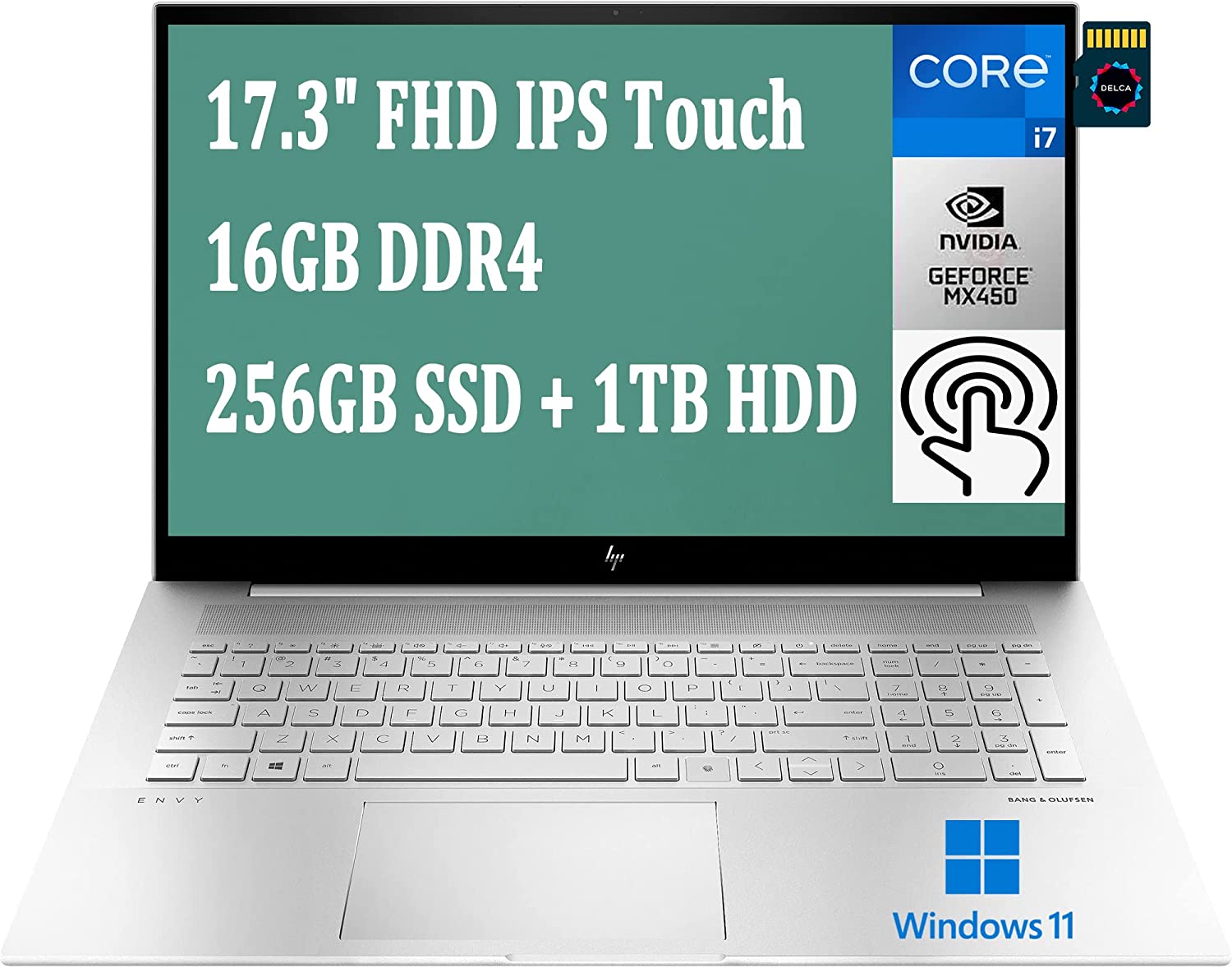 Hp Envy 17 I7 1165g7 · Mx450 · 173” Full Hd 1920 X 1080 Ips · 256gb Ssd · 1tb Hdd · 16gb 8391