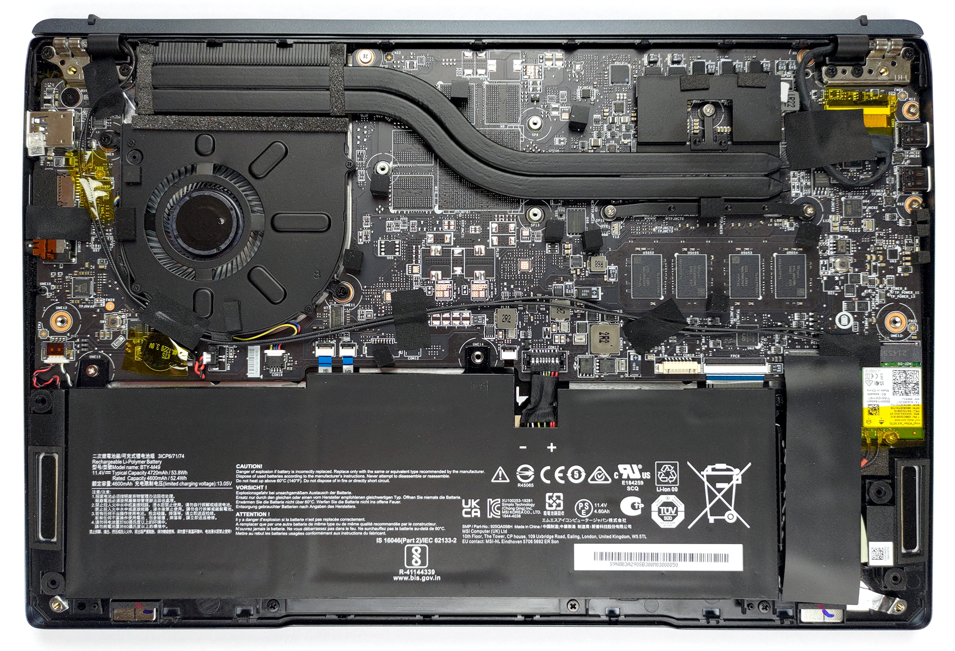 MSI Prestige 14 - disassembly and upgrade options |