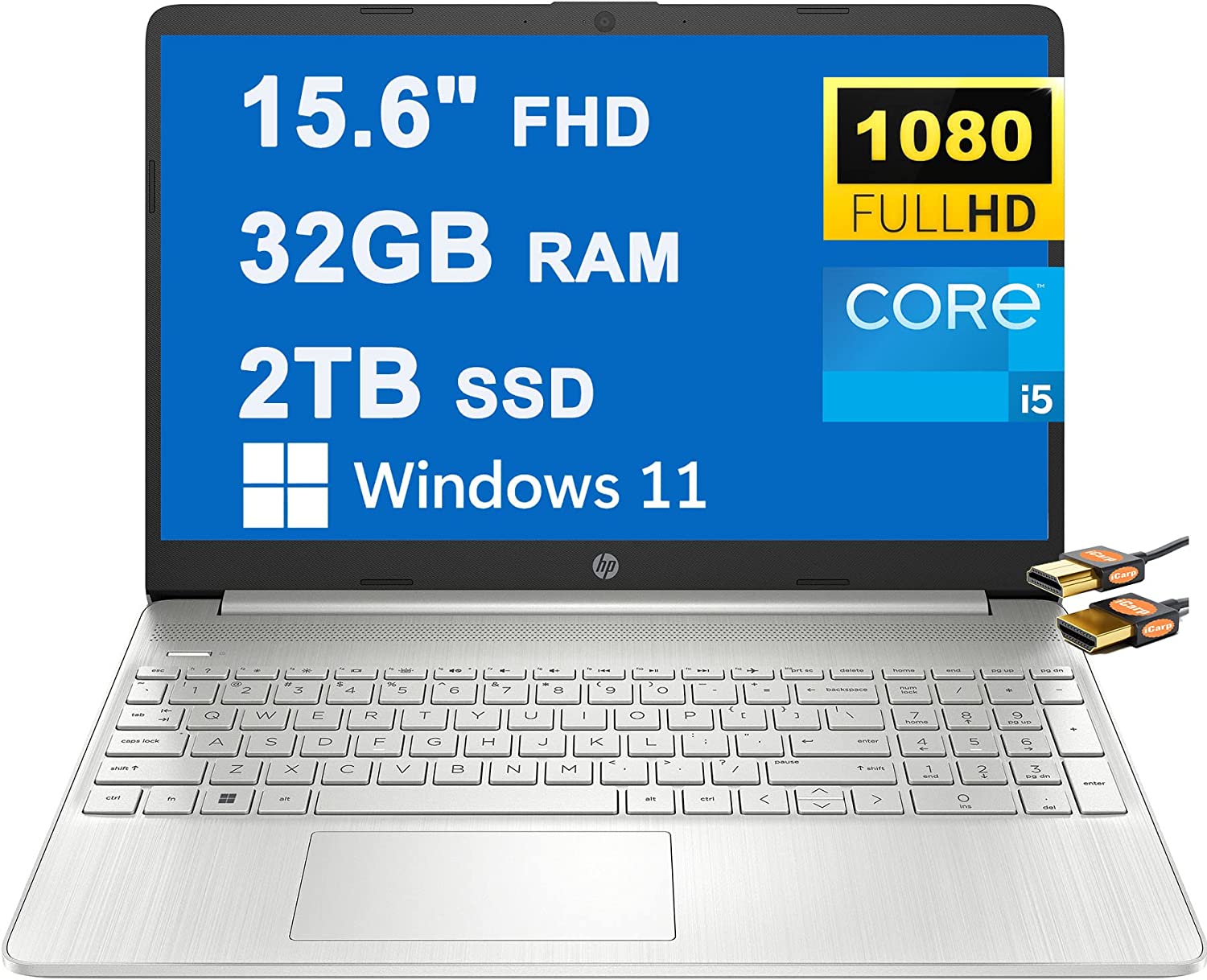 Hp 15 I5 1135g7 · Xe Graphics G7 80 Eu · 156” Full Hd 1920 X 1080 Tn · 2tb Ssd · 32gb 4453