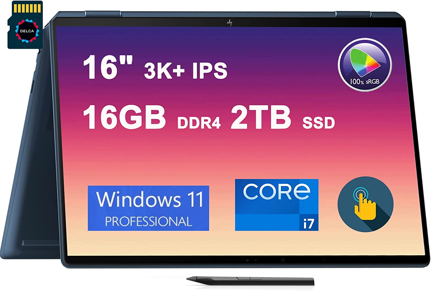 16GB+2TB UK Plug) Double Screen Laptop For Windows11 15.6 Inch