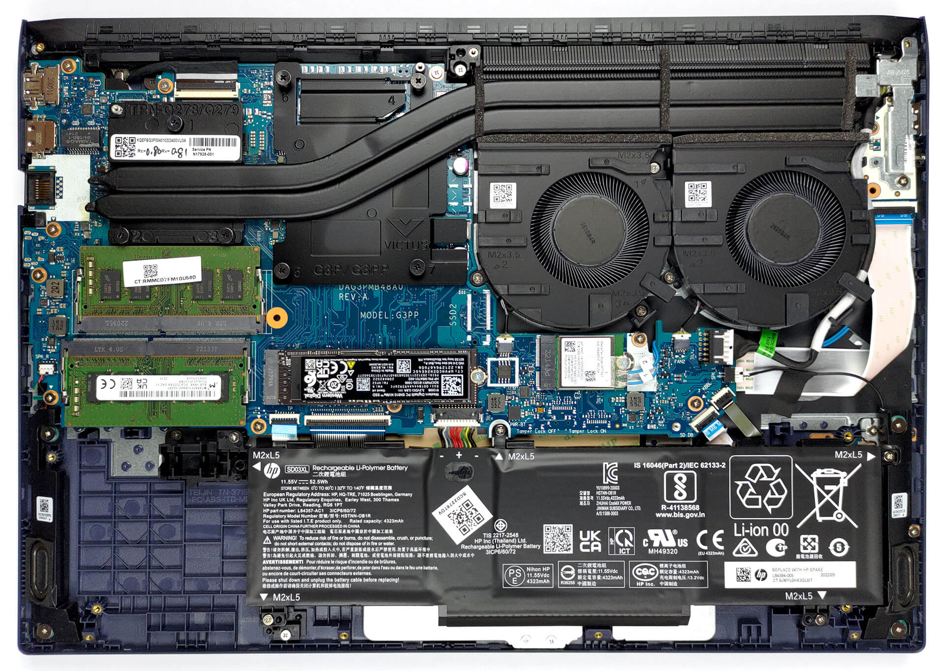 HP Victus 15 - i7-12650H · GeForce RTX 3050 Ti (Laptop) · 15.6”, Full ...