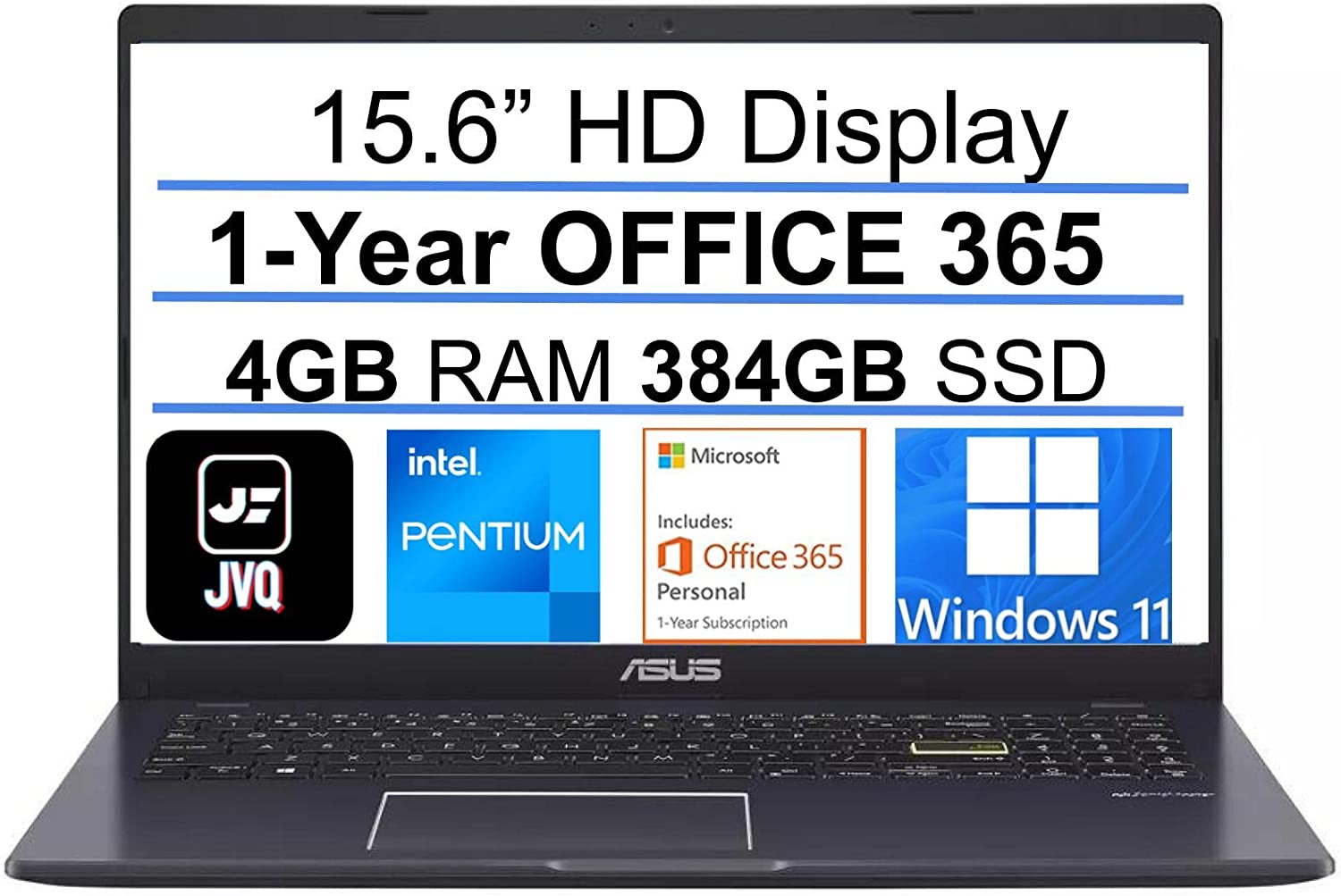 ASUS E510 Laptop, Intel Celeron Processor, 4GB RAM, 64GB eMMC