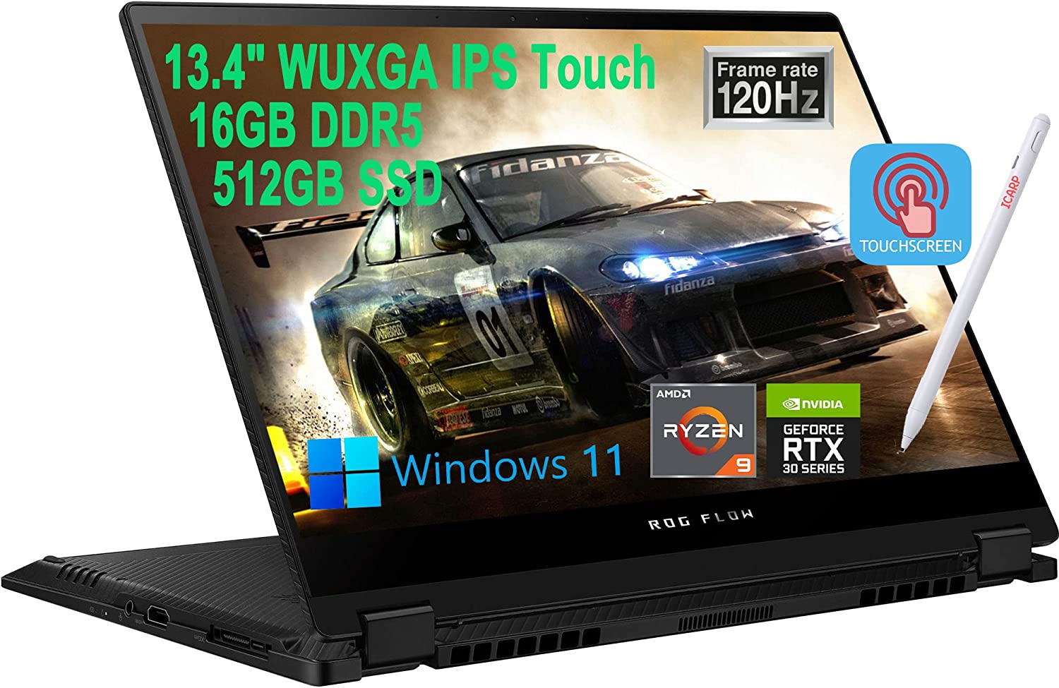 ASUS ROG 16 Touchscreen Gaming Laptop AMD Ryzen 9 16GB DDR5