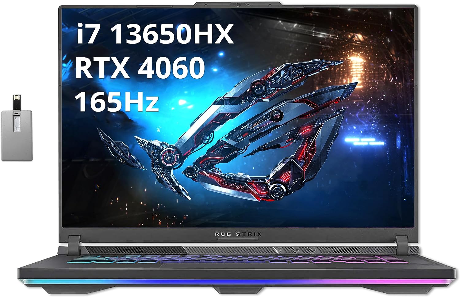 AS ROG Strix G16 Gaming Laptop | 16 FHD 165Hz G-SYNC 100% sRGB | Intel 14-core i7-13650HX (>i9-12900H) | 32GB DDR5 2TB SSD | GeForce RTX 4060 | Type-C RGB Backlit