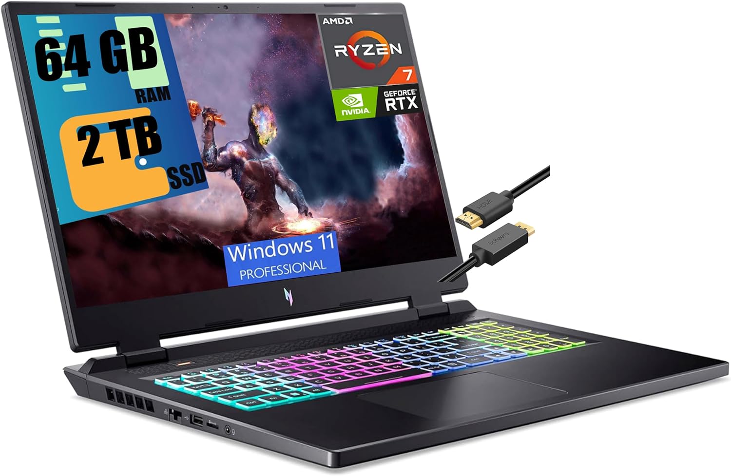 Acer Nitro 17 - 7735HS · RTX 4050 140W · 17.3”, Full HD (1920 x 1080 ...