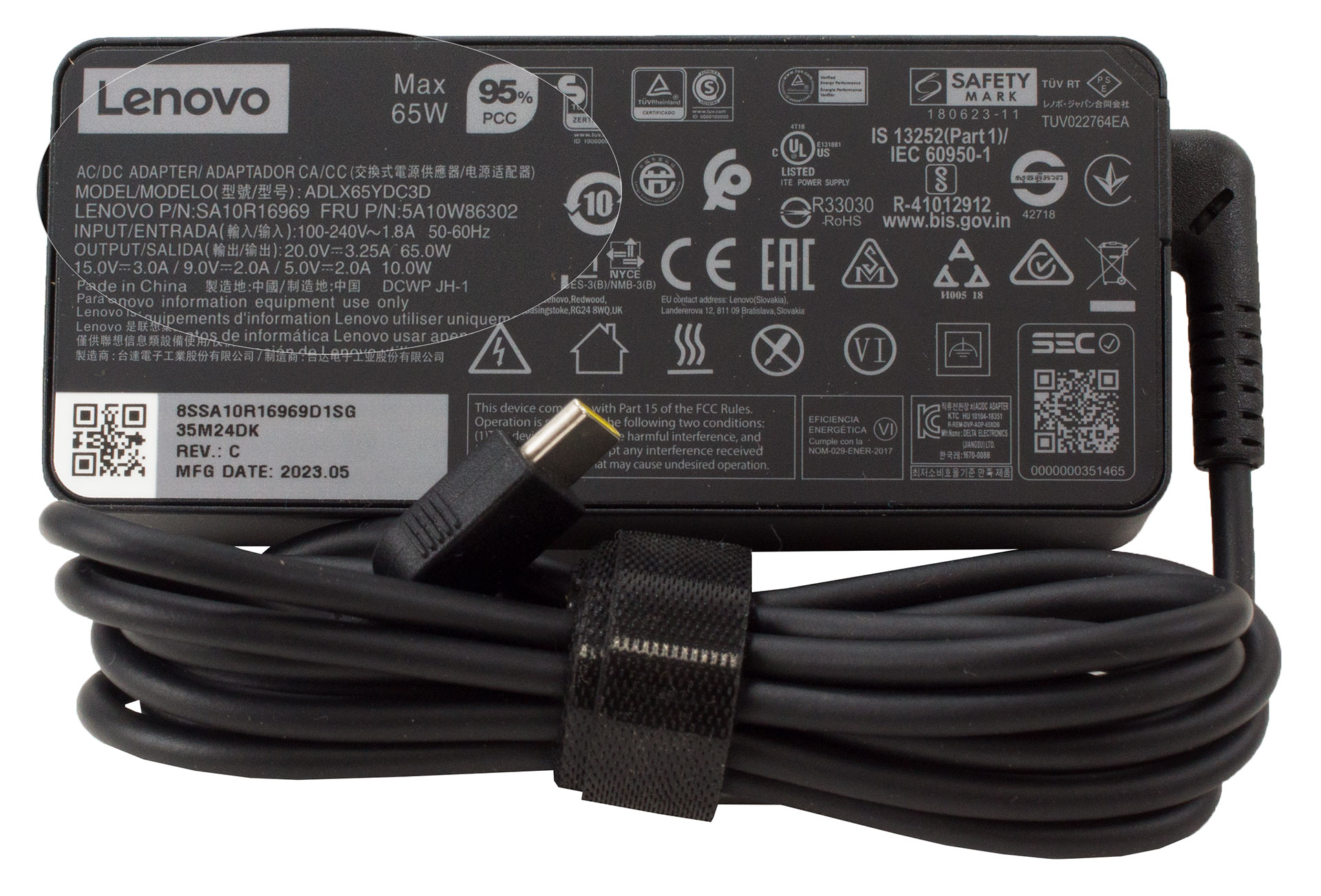 65W Lenovo ThinkPad T14 Gen 1 (Intel) Cargador Adaptador + Cable