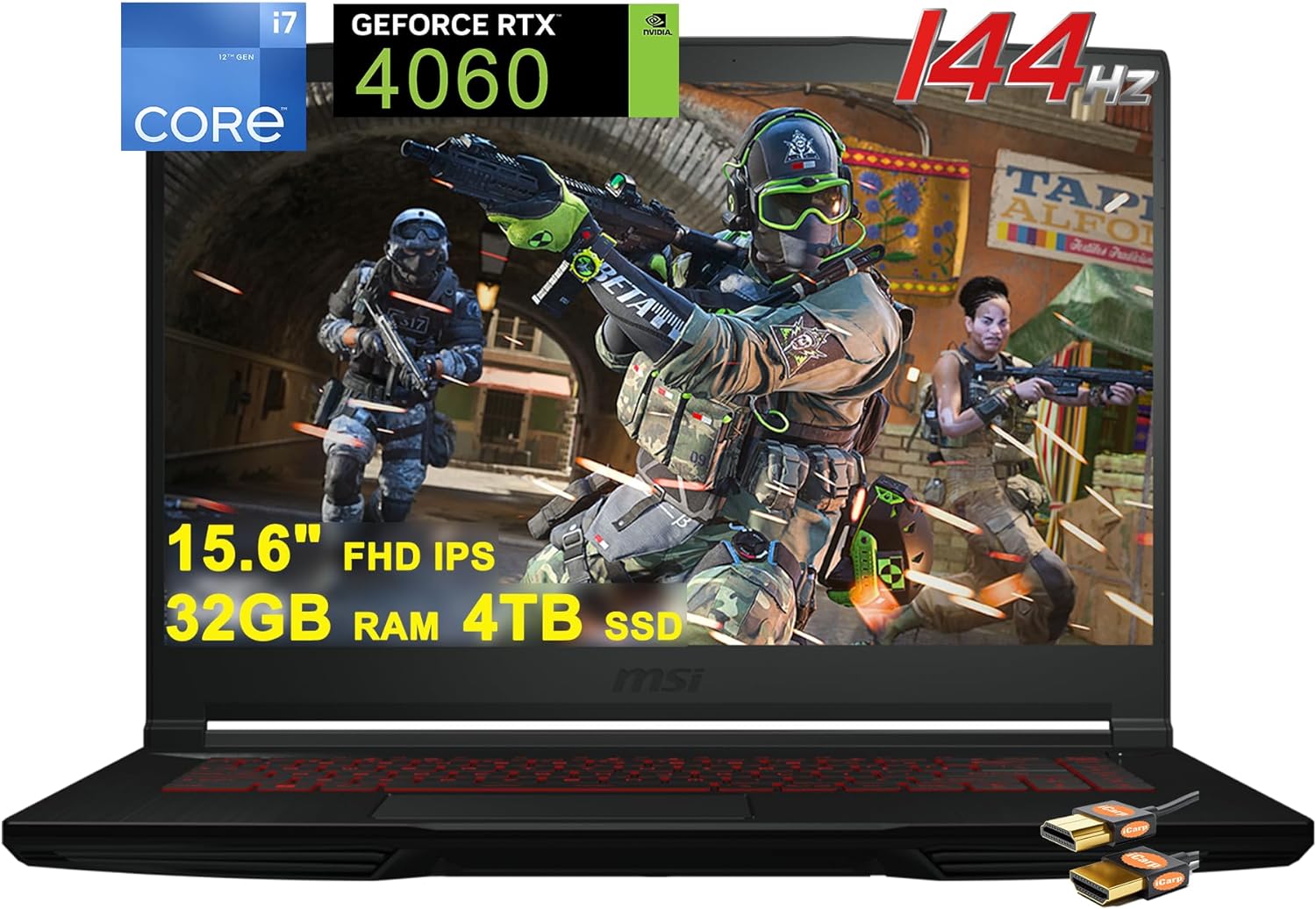 MSI Thin GF63 - i7-12650H · RTX 4060 45W · 15.6”, Full HD (1920 x 1080 ...