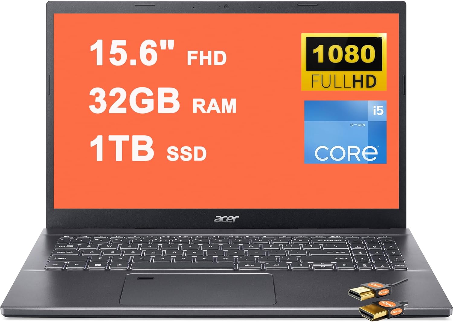 Acer Aspire 5 15.6 Laptop - 12th Gen Intel Core i5-12450H - 1080p -  Windows 11