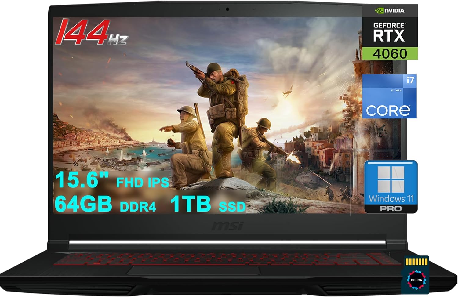 MSI Thin GF63 - i7-12650H · RTX 4060 45W · 15.6”, Full HD (1920 x 
