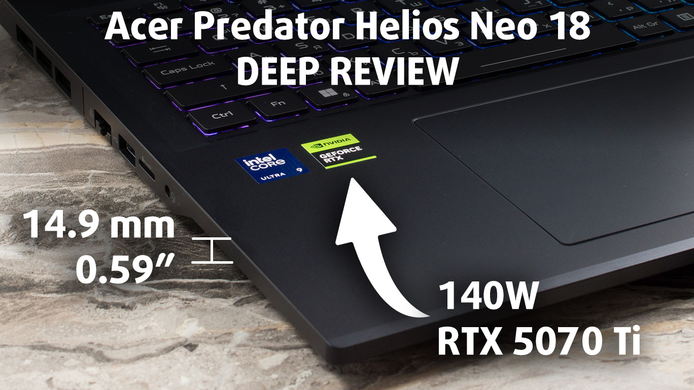 Acer Predator Helios Neo 18 AI (PHN18-72) Review - The Slimmest 18
