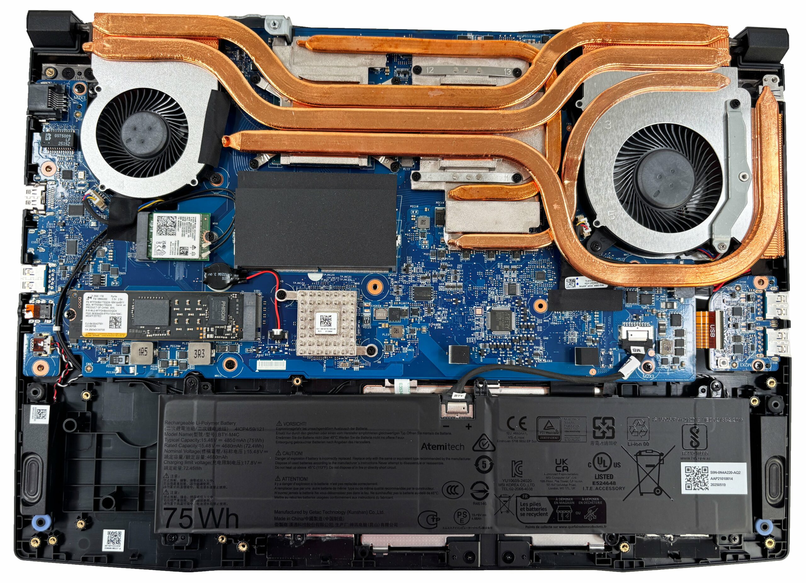 MSI Katana 15 HX B14Wの開け方 - 分解とアップグレードオプション
