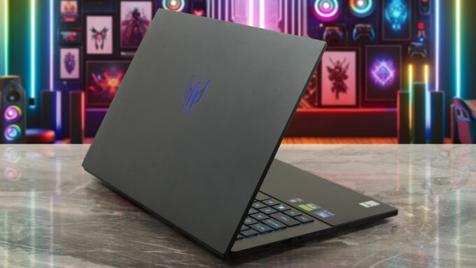 Acer Predator Triton 14 AI (PT14-52T) laptop, rear-left angle (open)