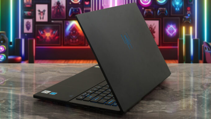 Acer Predator Triton 14 AI (PT14-52T) laptop, rear-right angle (open)