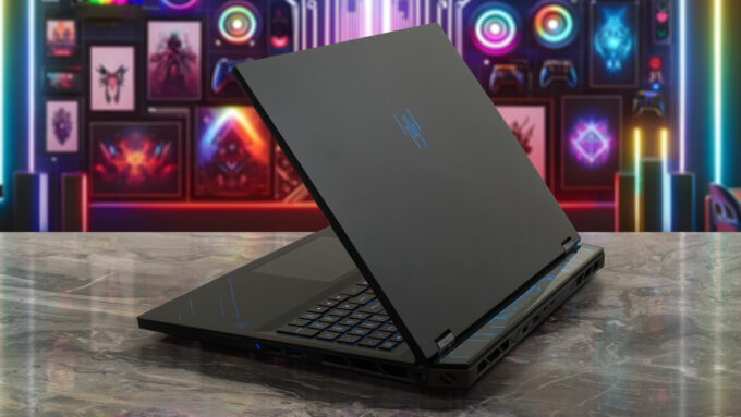 Acer Predator Helios 18 AI (PH18-73) laptop, rear-right angle (open)