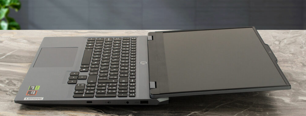Lenovo LOQ 15 (Gen 10, 15AHP10) laptop, 180-degrees opened