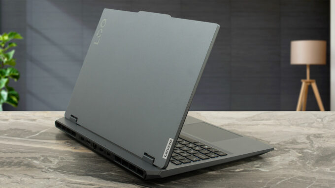 Lenovo LOQ 15 (Gen 10, 15AHP10) laptop, rear-left angle (open)