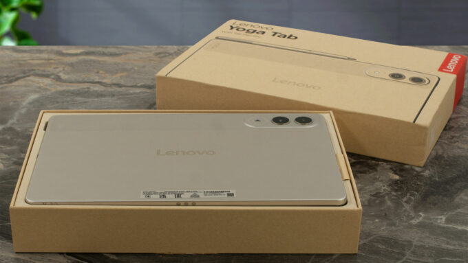 Lenovo Yoga Tab tablet, in the box