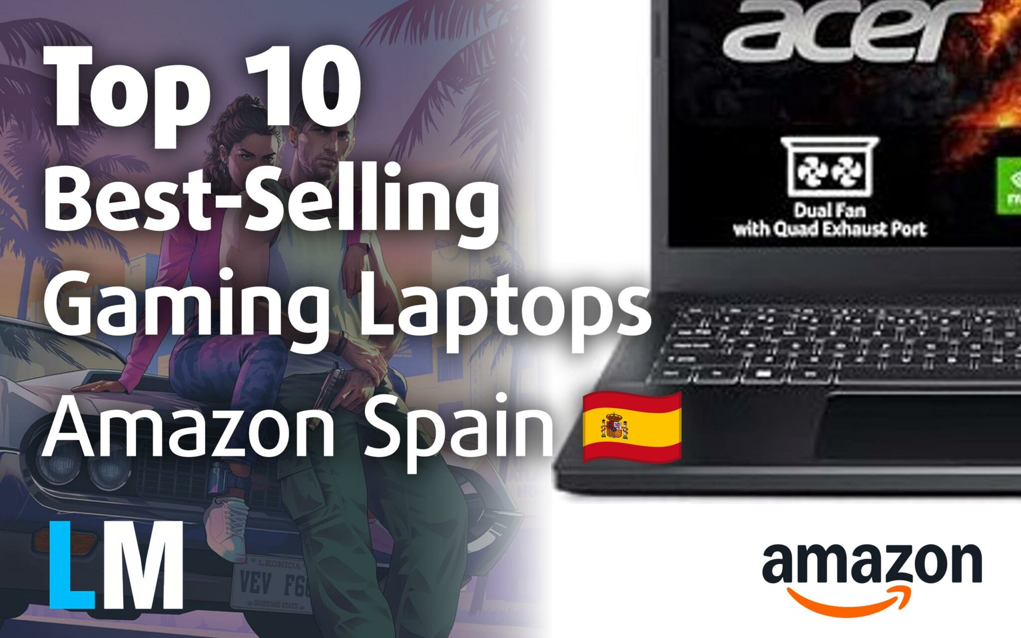 February 2026 Amazon Spain Top 2 Best Selling Gaming Laptops Acer Best Selling Gaming Laptops ES Top 10 2048x1280 
