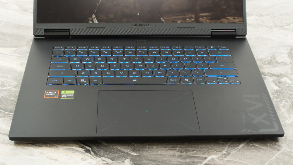 Gigabyte Gaming A16 GA63H laptop, keyboard and touchpad