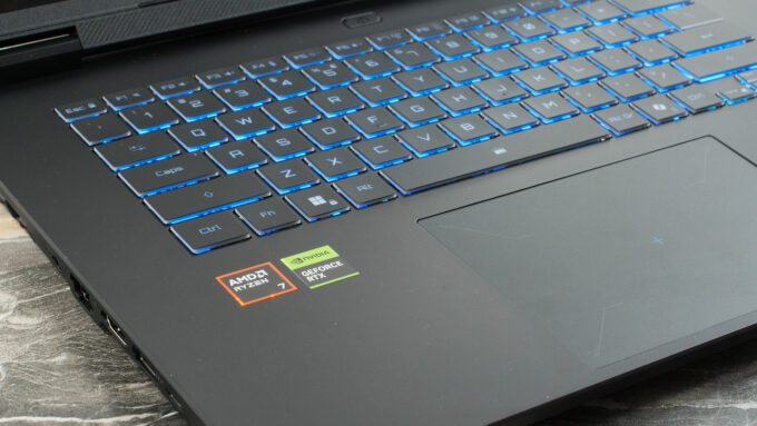 Gigabyte Gaming A16 GA63H laptop, keyboard left
