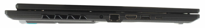 Gigabyte Gaming A16 GA63H laptop, left-side ports