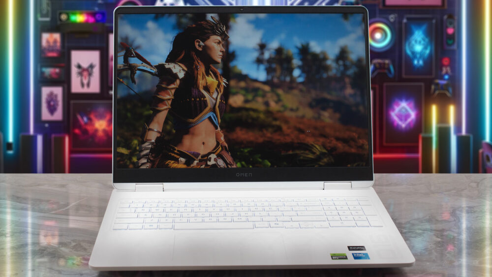 HP OMEN 16 (16-am0000) laptop, front view (open)