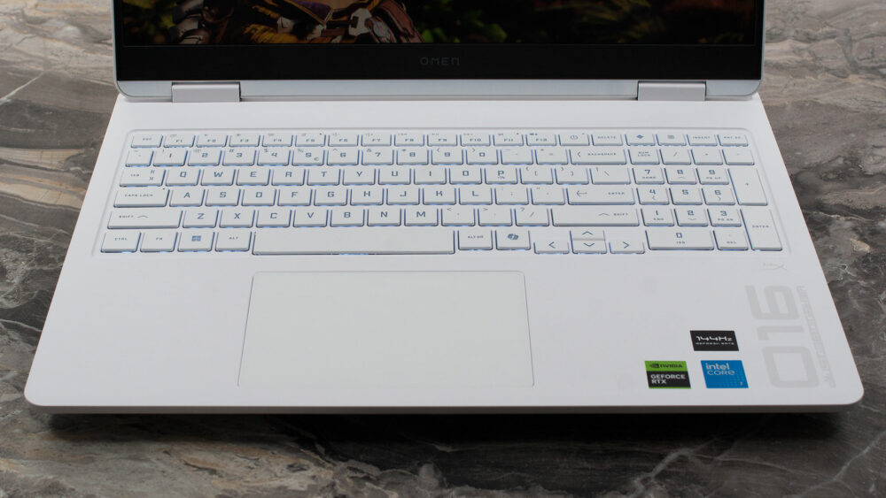 HP OMEN 16 (16-am0000) laptop, keyboard and touchpad