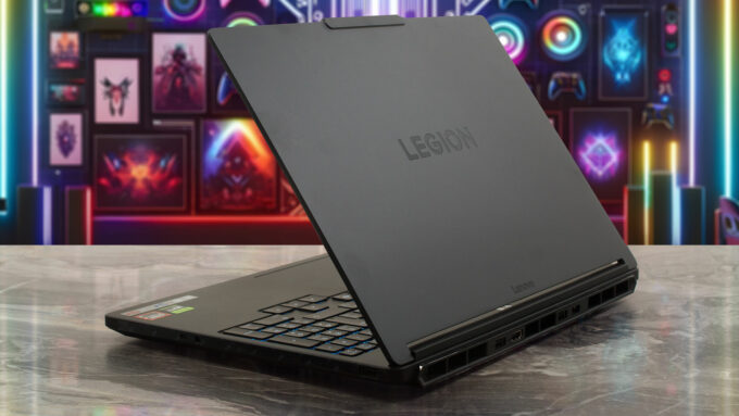 Lenovo Legion 5a (15", Gen 11, 15AGP11) laptop, rear-right angle (open)