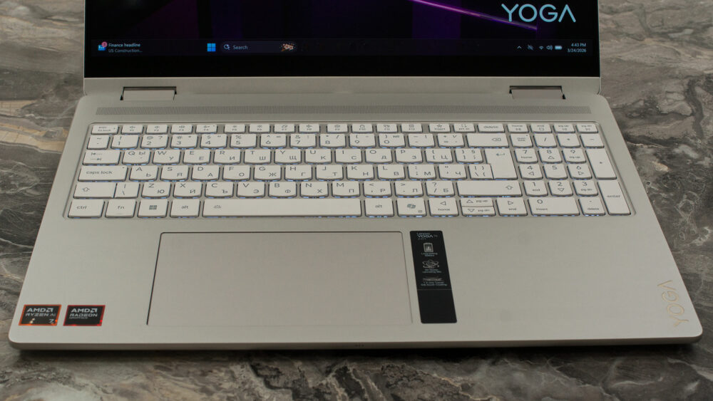 Lenovo Yoga 7a 2-in-1 (16", Gen 11) laptop, keyboard and touchpad