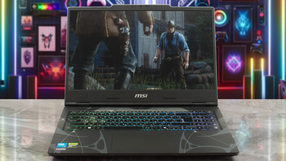 MSI Cyborg 15 B2RW laptop, front view (open)