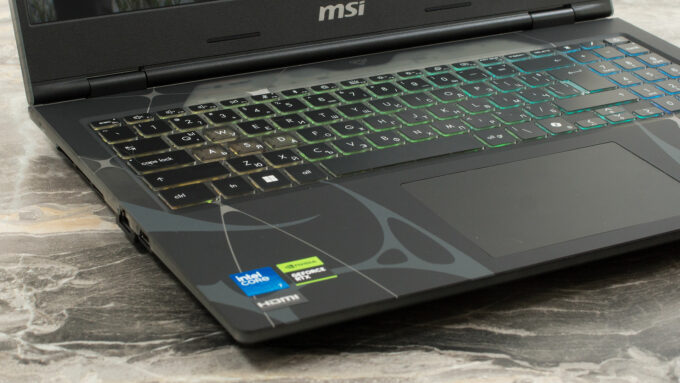 MSI Cyborg 15 B2RW laptop, keyboard left