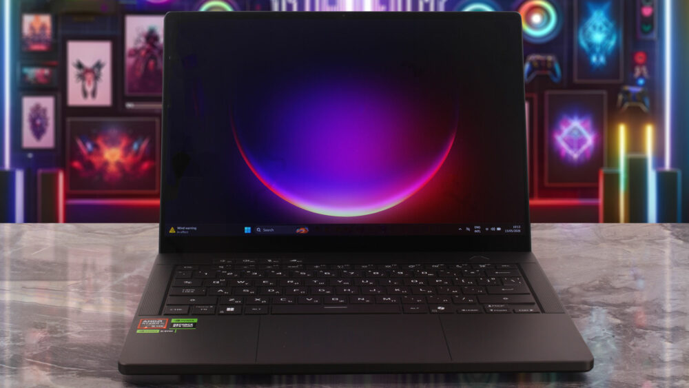 ASUS ROG Zephyrus G14 (GA403, Ryzen AI 300) laptop, front view (open)