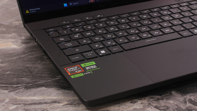ASUS ROG Zephyrus G14 (GA403, Ryzen AI 300) laptop, keyboard left