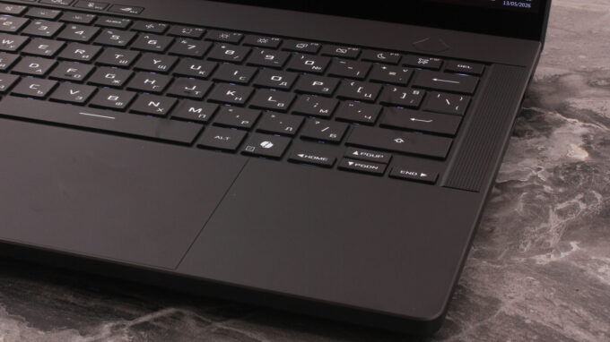 ASUS ROG Zephyrus G14 (GA403, Ryzen AI 300) laptop, keyboard right